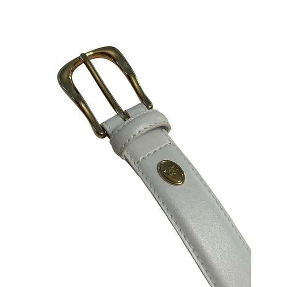 Liz Claiborne Vintage Faux Leather 1" Belt Women's Size Medium 37.5" White NWOT - Picture 2 of 12